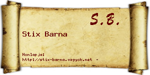 Stix Barna névjegykártya